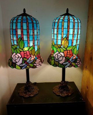 Tiffany Style Dragonfly Lamp Set Stained Glass Tiffany Style Table Lamps.