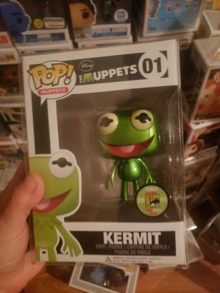 Funko Pop Sdcc Le480 Metallic Kermit The Frog 2013 The Muppets Official Sticker