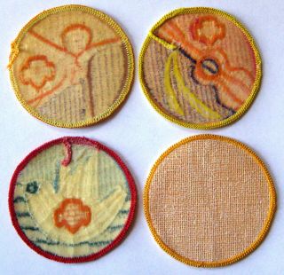 RARE 1974 - 1979 Girl Scout SENIOR INTEREST PATCH - SET OF 4 Arts Worlds Badges 2