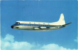 Pluna Uruguay Vickers Viscount Airline Issue.  Aviation Airplane Postcard