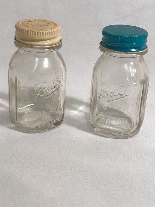 Ball Mason Jar Salt And Pepper Shakers Vintage 2 3/4”