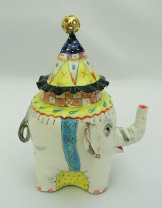 Irina Zaytceva - Unique Ceramic 7.  5 " Elephant Teapot W/ Lid - Signed Collectible