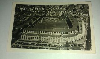 Los Angeles Ca Baseball L.  A Rams Stadium Wrigley Field Birdseye Photo Post Card