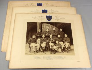 1909 - 10 Three Large Cambridge Boat Crew Photographs By Stearn Illuminated Titles