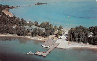 Northport Point Mi 1960 Aerial View Of Long Gone Cedar Lodge Vintage Mich 541