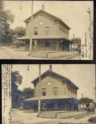 2 North Brookfield,  Ma B&a Rr Depot,  Rppc,  Postcards,  Udb