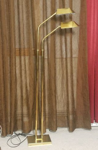 Kovacs Sonneman Rare Vintage Brass Dual Foor Lamp
