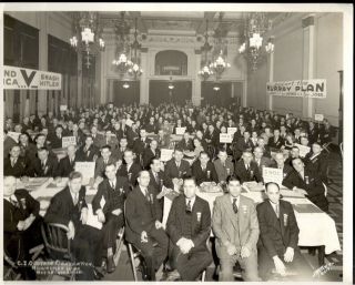 Smash Hitler Cio State Convention 1941 Black & White Photo Milwaukee Wi