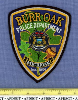 Burr Oak Michigan Sheriff Police Patch Acorns Oak Tree Leaves