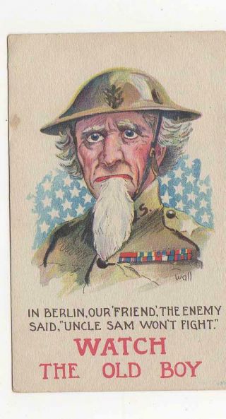 Ww 1 Military Soldier Patriotic Political Cartoon Postcard