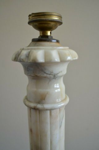 Vintage Neoclassical Italian Alabaster Carved Marble Table Lamp Base 2