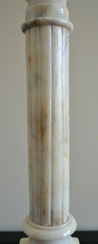 Vintage Neoclassical Italian Alabaster Carved Marble Table Lamp Base 3
