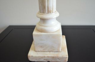 Vintage Neoclassical Italian Alabaster Carved Marble Table Lamp Base 4