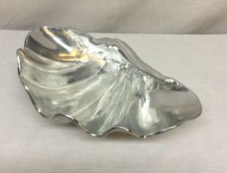 Signed Arthur Court 1978 Aluminum Clam Oyster Shell 11 " Serving Bowl