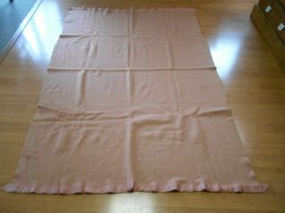 Vintage Wool Blanket Satin Binding 56 X 80 Tan / Light Brownusa