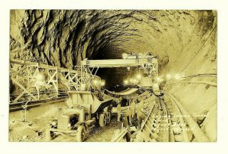 1932 Hoover Dam Construction Rppc Laying Lower Tunnel Boulder City Nv