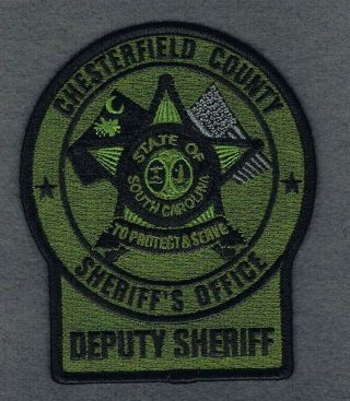 Chesterfield County Sc Subdued Police / Sheriff Patch South Carolina