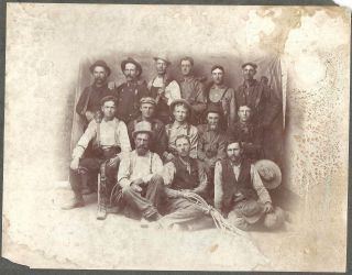 Occupational Cabinet Photograph Workers With Ropes & Leather Belts C1900