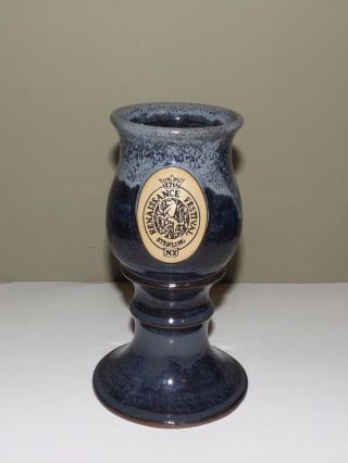 17th Renaissance Festival Sterling Ny Beer Mug Stein Cup Glass Pottery Blue