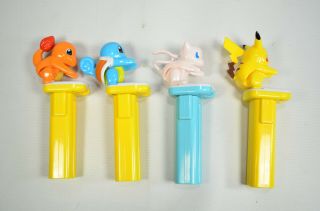 Pokemon Candy Dispensers Pez Bandai Pikachu Charmander Mew Bulbasaur 4 Vintage