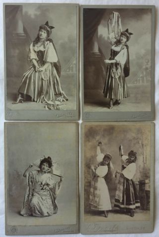 1890s Cabinet Card Photos - Stage Actresses In Costume By G.  T.  Jones Of London
