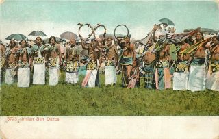 C1906 Postcard Plains Indians Ceremonial Costume Sun Dance,  Selige Western Life