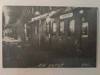 Norden California Sp Rr Station Railroad Depot B&w Real Photo Postcard Rppc
