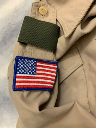 Boy Scouts Of America Youth Large Uniform Shirt Button Up Short Sleeve Tan EUC 5