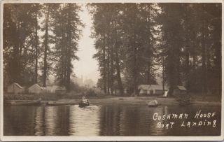 Lake Cushman Wa Cushman House Boat Landing Camp No Camp C1910 Rppc Postcard E60