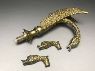 Vintage Brass Swan Goose Faucet Head With Handles 2