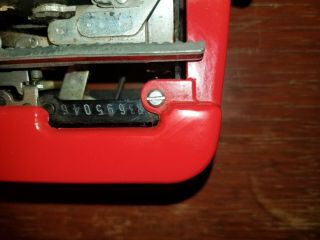 VTG 1957 Royal Quiet De Luxe Rare Red Gloss Portable Typewriter & Case Excellant 9