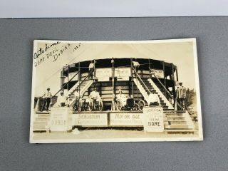 Antique 1925 Autodrome Dare Devil Dobish Motorcycle Race Rppc Photo Postcard