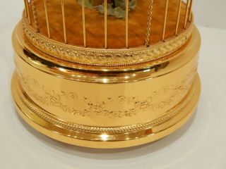 Reuge Two Singing Birds in Gilded Cage Music Box Voliere de la Cour Automaton 5