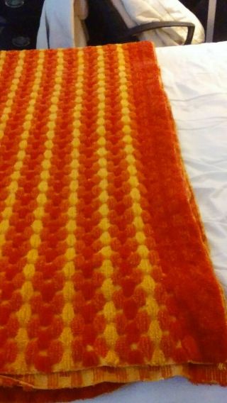 Vintage Chenille Bedspread 1960s 1970s Red Orange Yellow 96 X 110 Queen Or Full