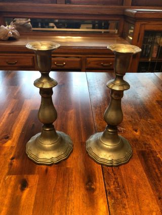 Colonial Casting Co.  Meriden,  Connecticut Pewter Candle Holders Great