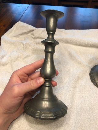 Colonial Casting Co.  Meriden,  Connecticut Pewter Candle Holders Great 4