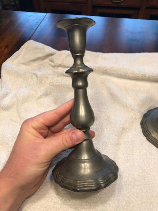 Colonial Casting Co.  Meriden,  Connecticut Pewter Candle Holders Great 5