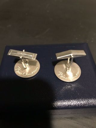 WHITE HOUSE - ISSUE STERLING SILVER PRESIDENTIAL SEAL CUFFLINKS BILL CLINTON WOW 3