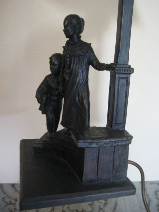 Vintage Hand Cast In Ireland Modelled By Jeanne Rynhart Statue Table Lamp 4