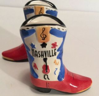 Nashville Music City Cowboy Boots Ceramic Salt and Pepper Shakers 2