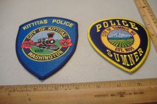 City Of Sumner & City Of Kittitas Washington Police Patches