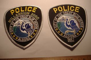Algona & Algona Millennium 2000 Washington Police Patches