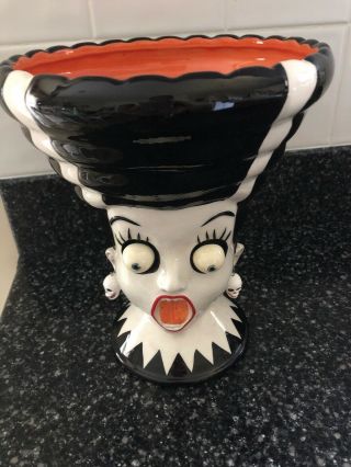 Dept 56 Bride Of Frankenstein Candy Container Vase Rare Google Eyes Halloween