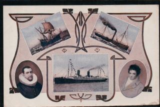 Hudson Fulton S.  S.  La Provence Ships Vintage Postcard