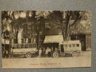 Rppc Post Card Shop Buses Allegheny St.  Bellefonte Pa