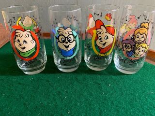 Alvin And The Chipmunks & The Chipettes Set Of 4 Glasses Pics