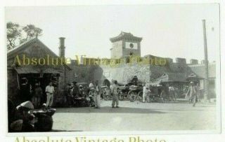 Old Chinese Postcard Size Photo East Gate Wei Hai Wei Walled City China 1920s