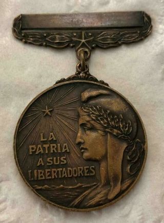 1890s Medal Cuba Liberty Spanish American War Figural Star Bronze Type Medal