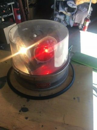 Federal Signal Model 184 Power Light Beacon Clear Lens,  Red And Clear Bulbs