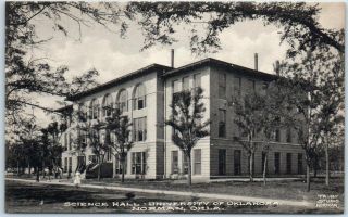 University Of Oklahoma Postcard Science Hall Albertype Norman Ok C1930s